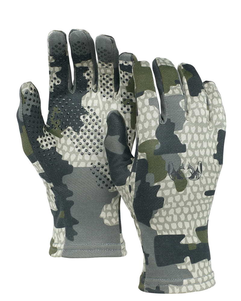 Front and back of ULTRA Merino 210 Glove in Verde Camouflage