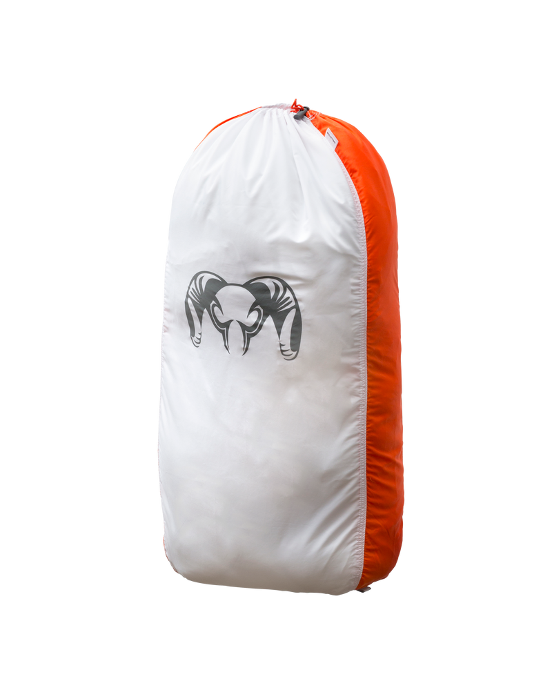Front of Quarter Game Bag in White Orange Color
