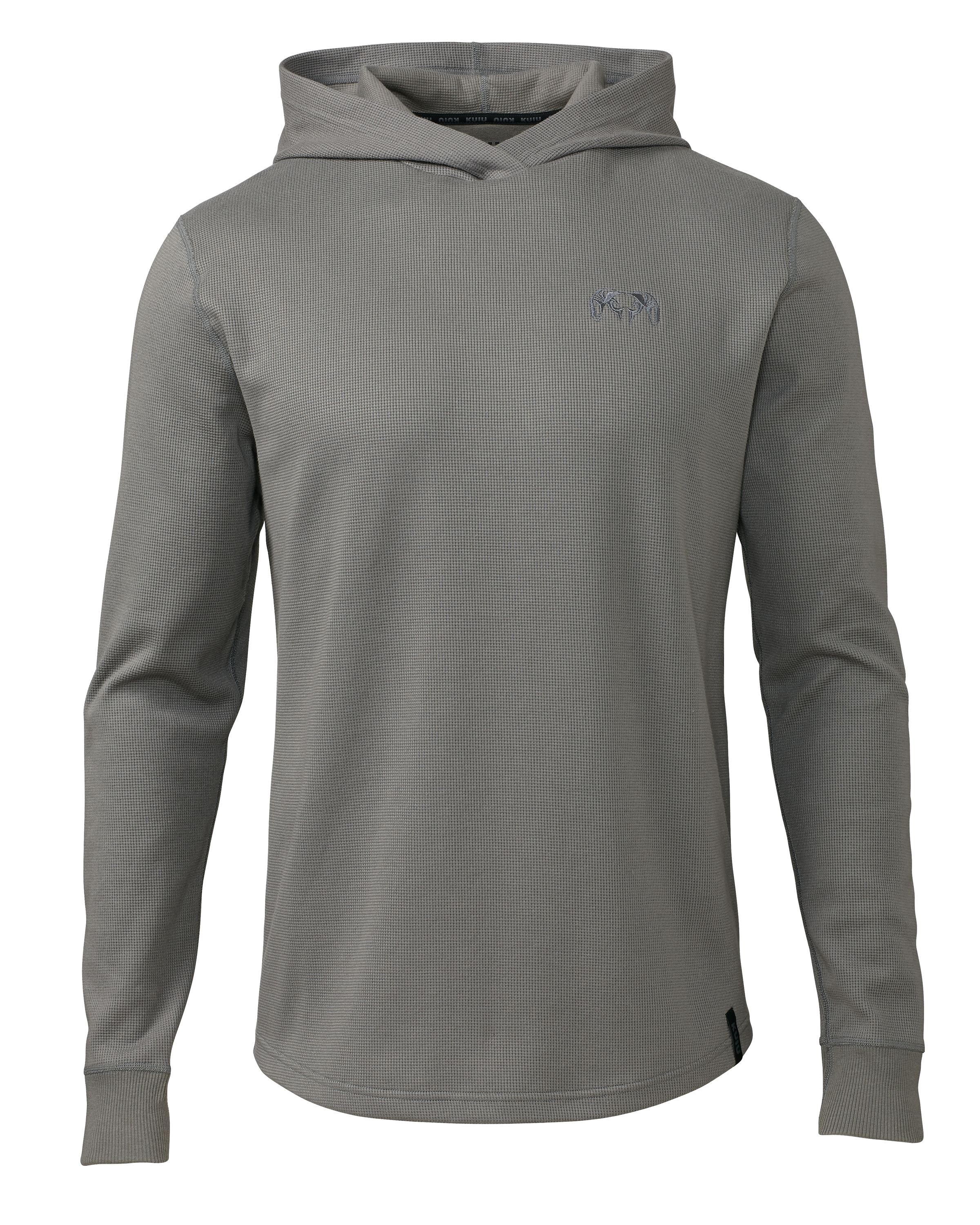 Hooded waffle top shirt