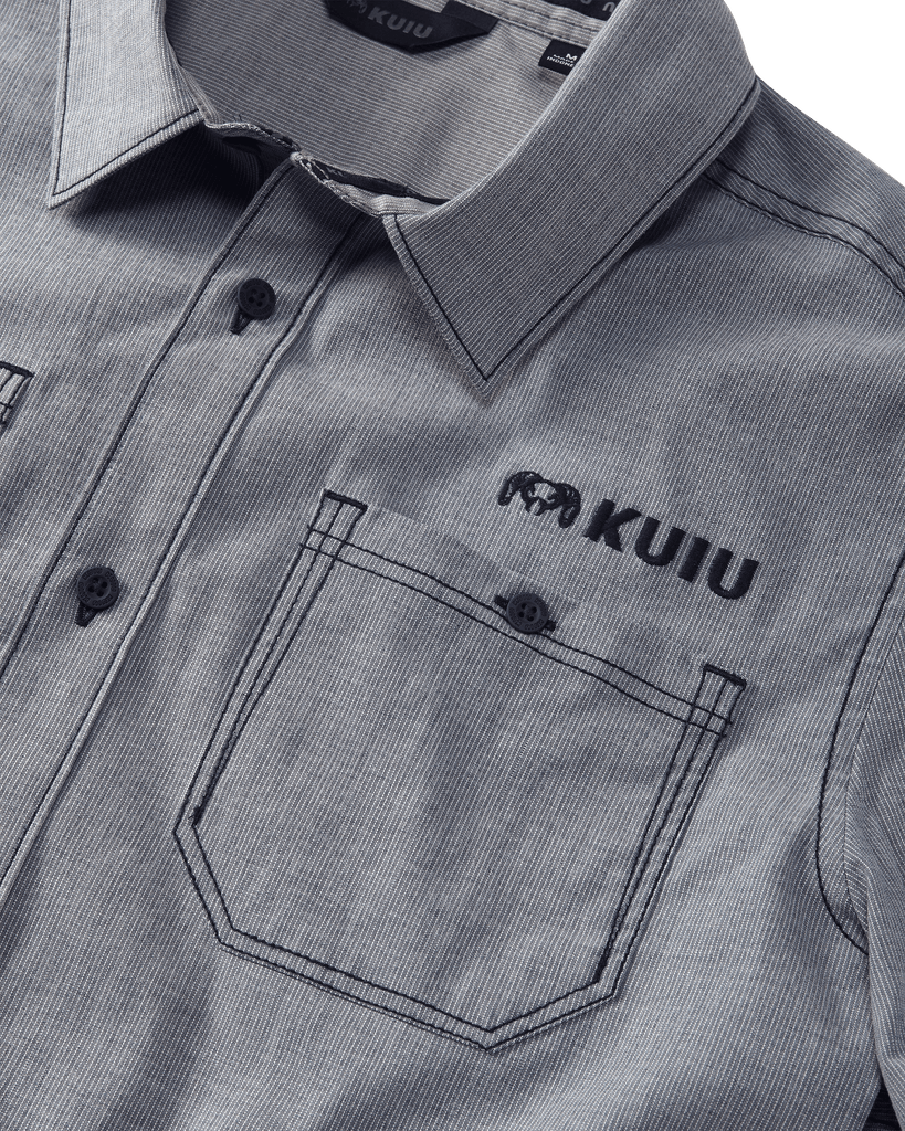 Basin Short-Sleeved Button Up Shirt in Heathered Steel | KUIU