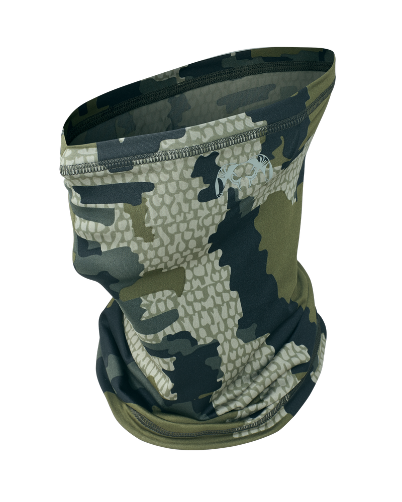 Front of Gila Neck Gaiter in Verde Camouflage