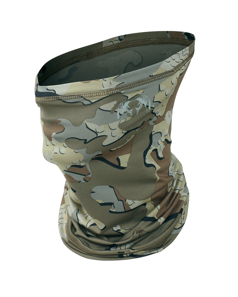 Front of Gila Neck Gaiter in Valo Camouflage